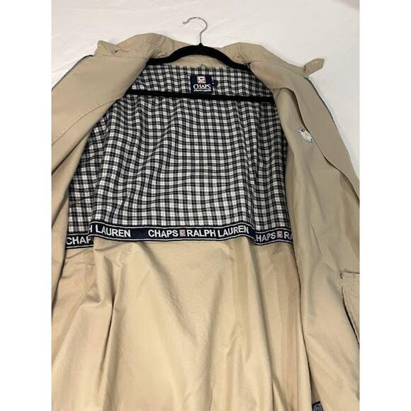 VTG NWT Chaps Ralph Lauren Jacket Mens Beige Cotton Zip Golf Crest L 90s Y2K - Picture 7 of 8